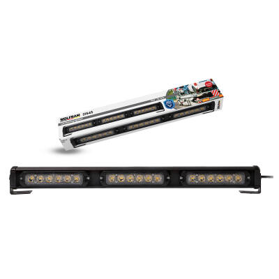 İkaz Lambası 12/24V 40W Yuvarlak 14 Fonksiyon Sarı E Belgeli 45Cm Wolfram - 