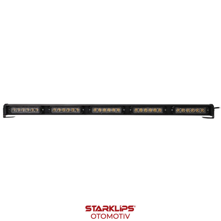 İkaz Lambası 12/24V 50W Yuvarlak 14 Fonksiyon Sarı E Belgeli 76Cm Wolfram - 1