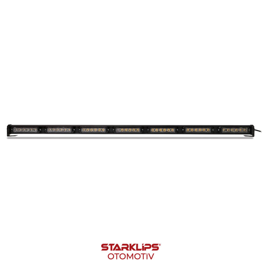 İkaz Lambası 12/24V 70W Yuvarlak 14 Fonksiyon Sarı E Belgeli 106Cm Wolfram - 1