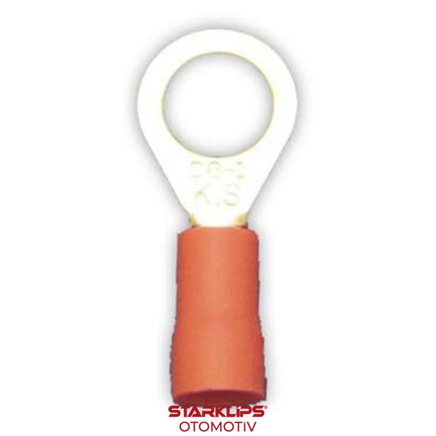 Kablo Ucu İzoleli Yuvarlak Kırmızı 0,5X1,5 / M6 - 1