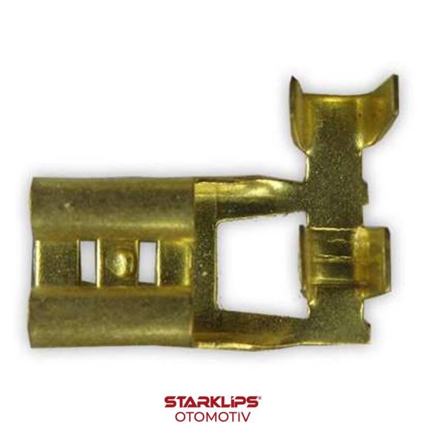 Kablo Ucu İzolesiz Eğri Dişi Fiş 6,3mm - 1