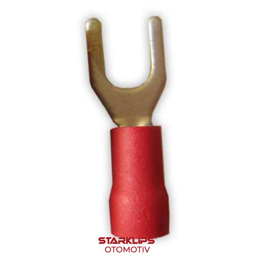 Kablo Ucu Yarı İzoleli Ay Tip Kırmızı Kçt 0,5-1,0 / M5 - 1