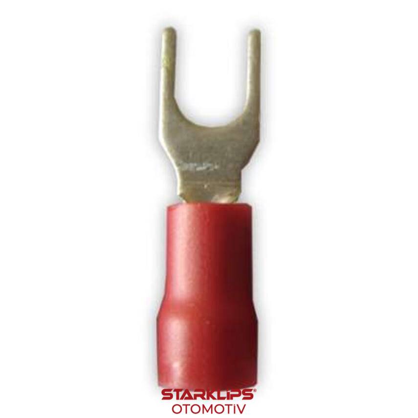 Kablo Ucu Yarı İzoleli Ay Tip Kırmzı 0,5-1,5 / M4 - 1