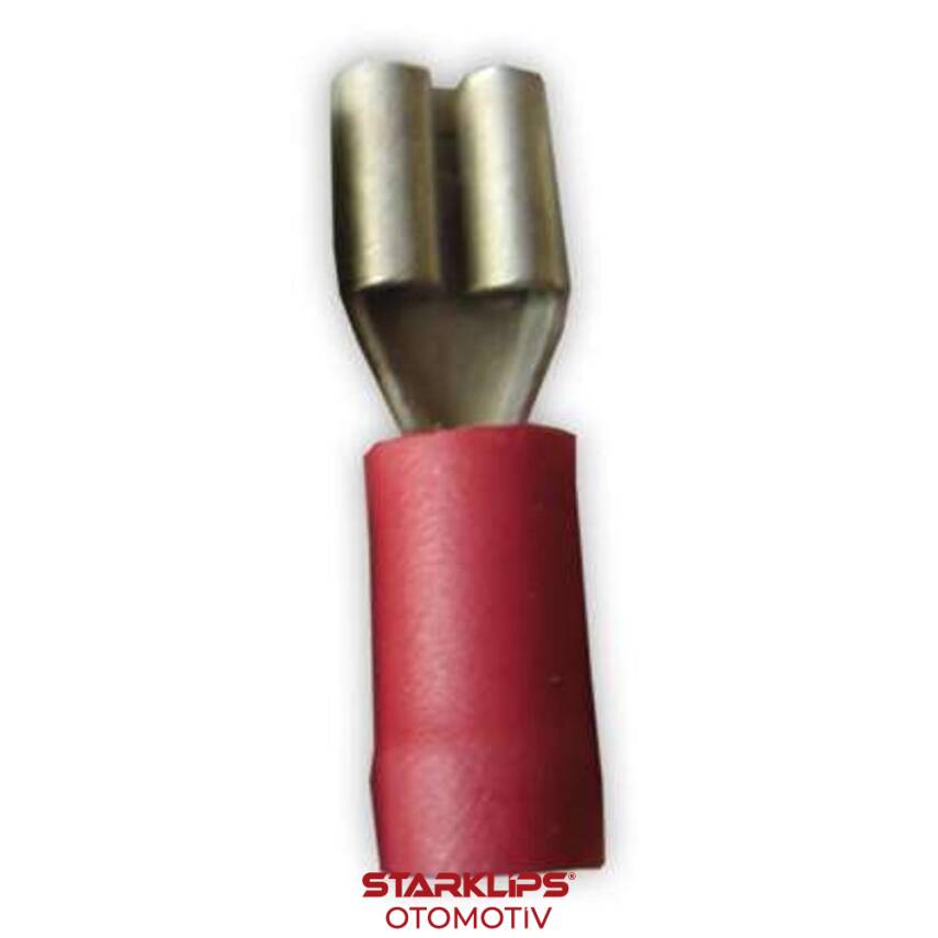 Kablo Ucu Yarı İzoleli Dişi Mini Kırmızı 0,5X1,5 / 4,8mm - 1