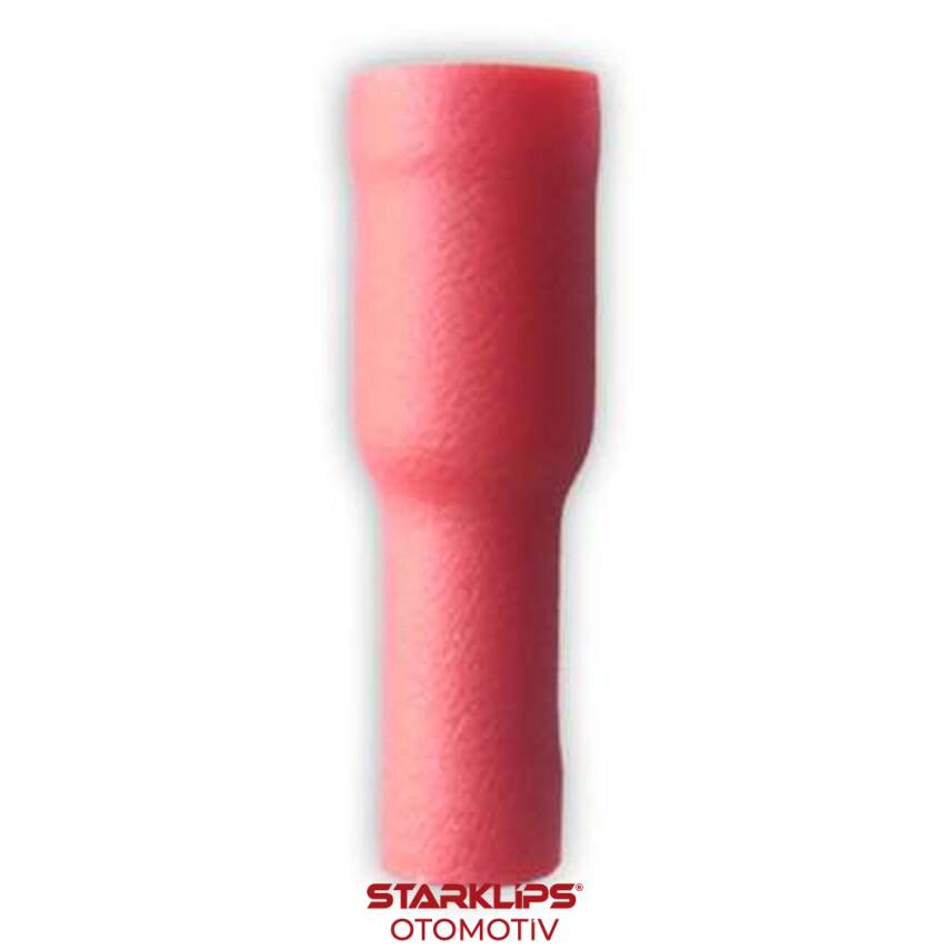 Kablo Ucu Yuvarlak İzoleli Dişi Kırmızı 0,5-1,0 / 4mm - 1