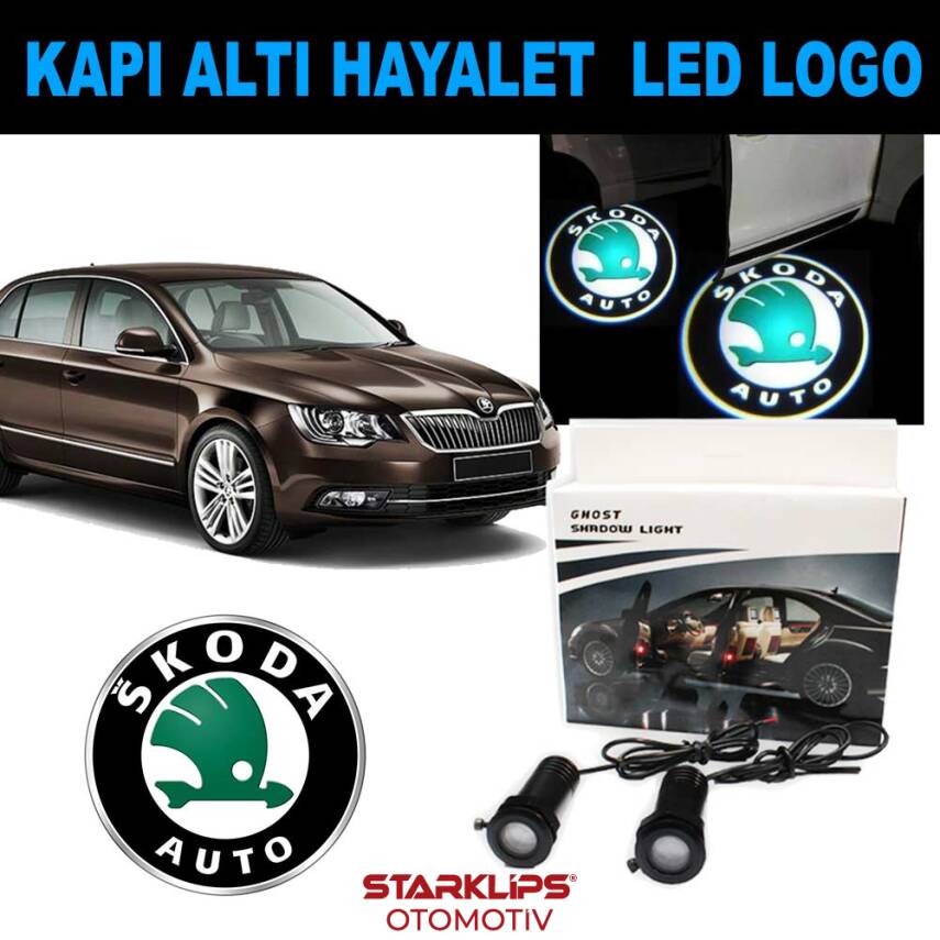 Kapı Altı 3D Hayalet LED Logo Skoda - 1