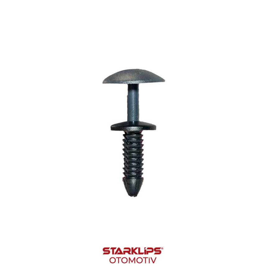 Klips Döşeme Dübel Siyah Renk Şapka Koyu Gri 7,5x26x20mm - 1