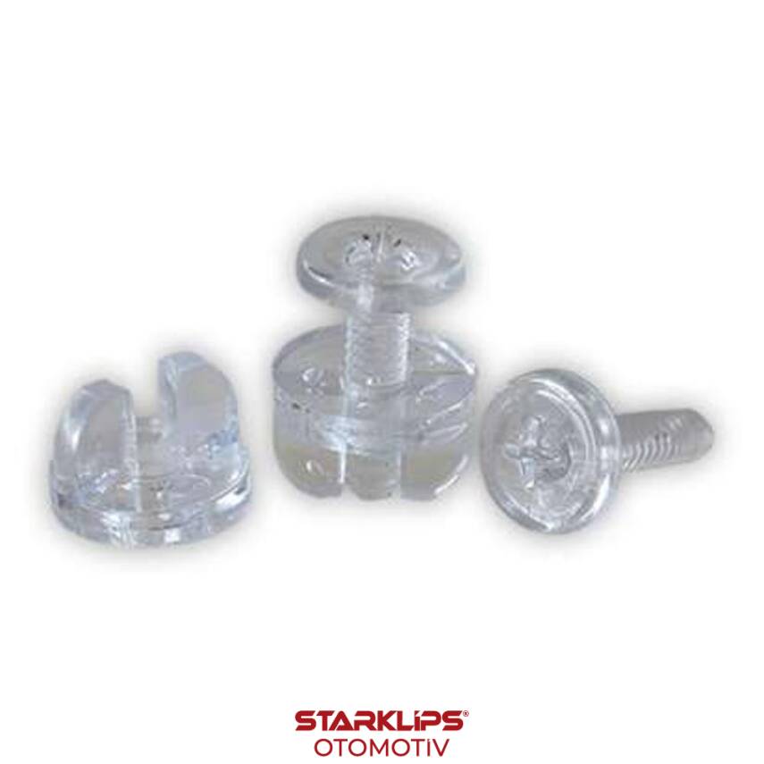 Klips Kelebek Stand İçin Şeffaf Uzun Vidalı 20Mm - 1