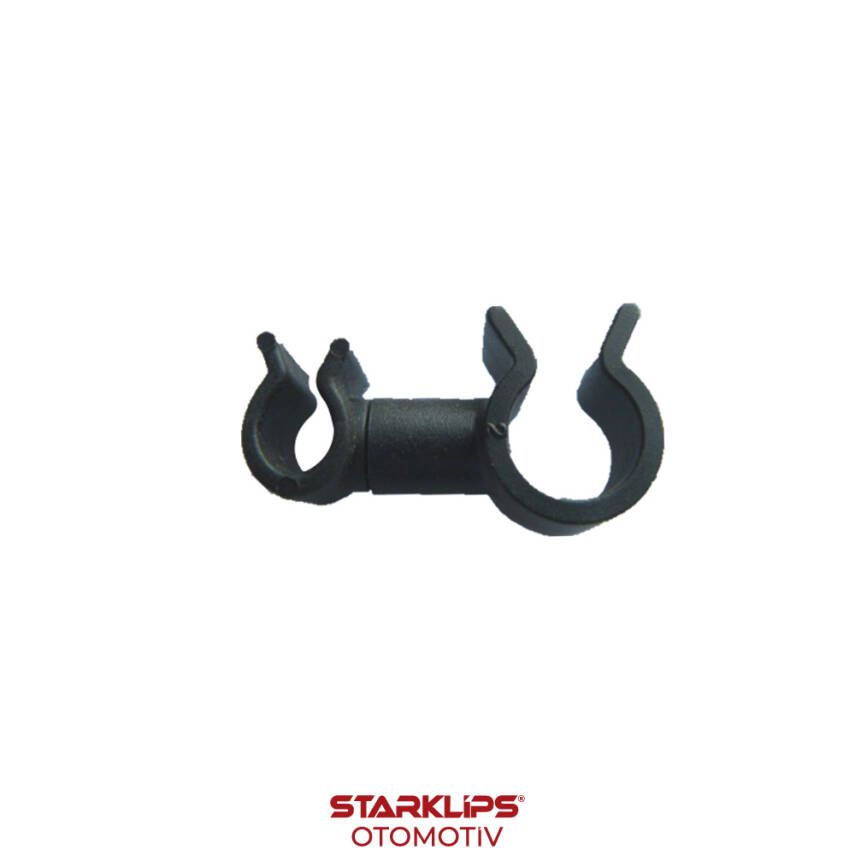 Klips Universal Çifli Hortum Tutucu Siyah - 1