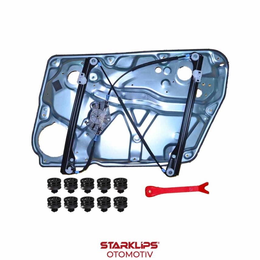 Komple Cam Krikosu Kızaklı Saclı- 2005 (Klips+Apartlı) 3B4837755D- 3B1837461 Ön L VW Passat B5 1998 - 1
