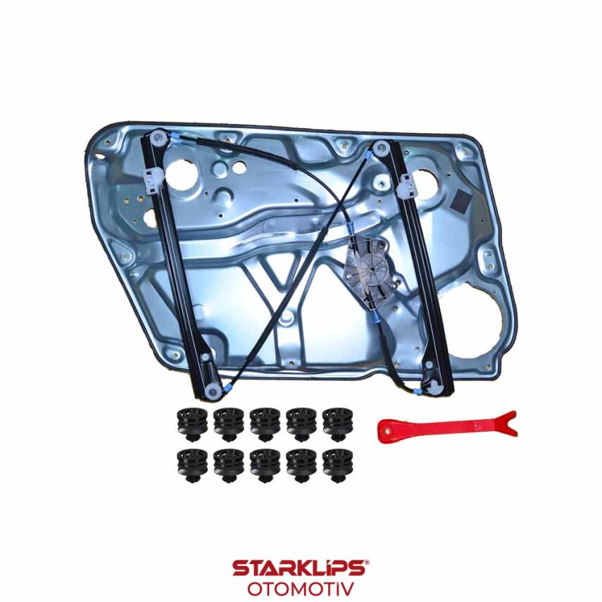 Komple Cam Krikosu Kızaklı Saclı- 2005 (Klips+Apartlı) 3B4837756D- 3B1837462 Ön R VW Passat B5 1998 - 1