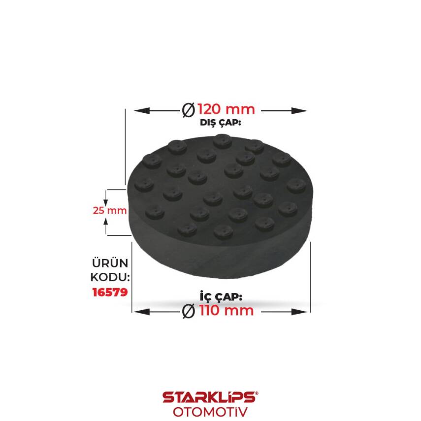 Lift Yuvarlak Ayak Takozu 120x110Mm - 1