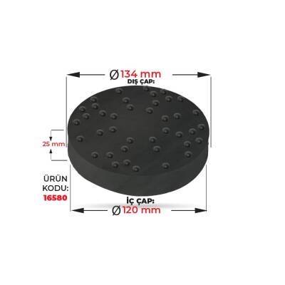 Lift Yuvarlak Ayak Takozu 134x120Mm - 