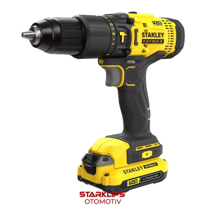 Matkap Şarjlı Darbeli 18V 2.0A Kademeli Çift Akülü Stanley SCD718D2K - 1