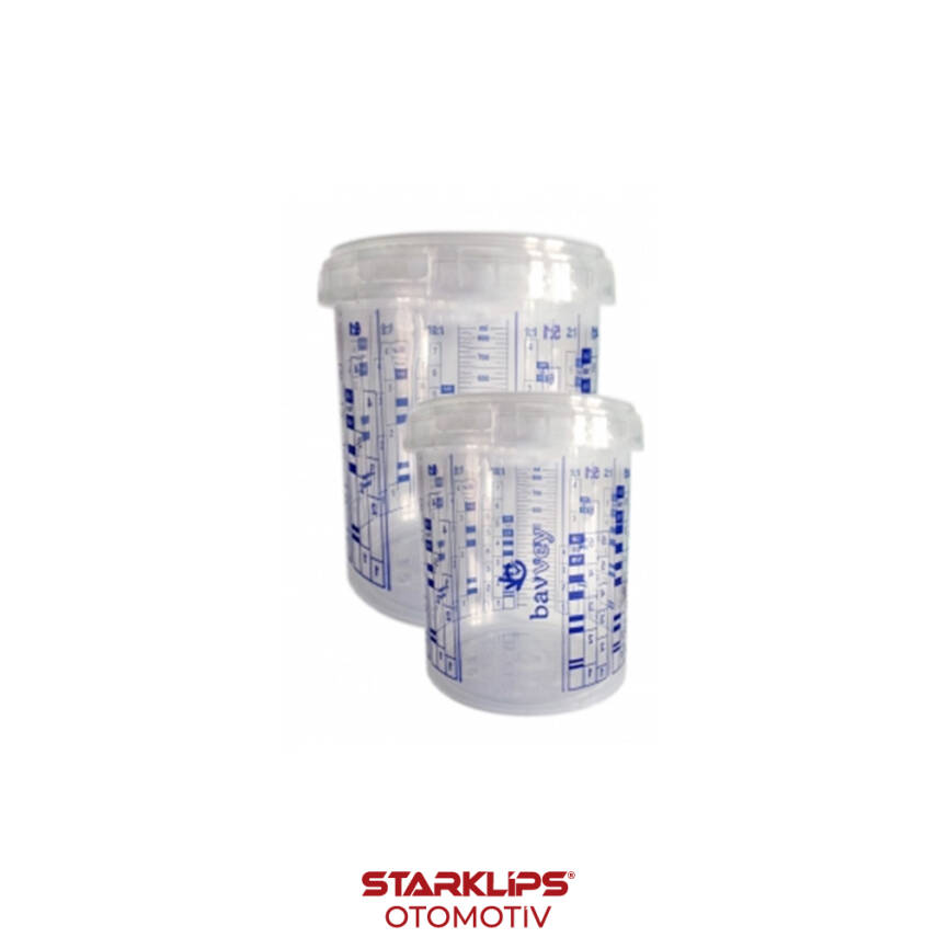 Ölçekli Boya Kabı (Karışım ve Saklama9 Plastik Şeffaf 850ml - 1