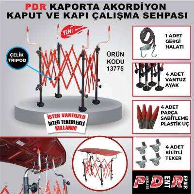 Pdr Akordeon Kaput Taşıma Sehpası Kaput Taşıma Standı 4 Yönlü - 