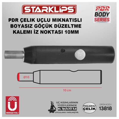 Pdr Çelik Uçlu Mıknatıslı Boyasız Göçük Düzeltme Kalemi İz Noktası 10mm - 