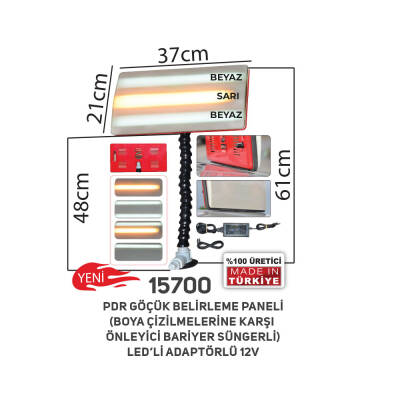 PDR Göçük Belirleme Paneli Let li Adaptör lü 12V - 