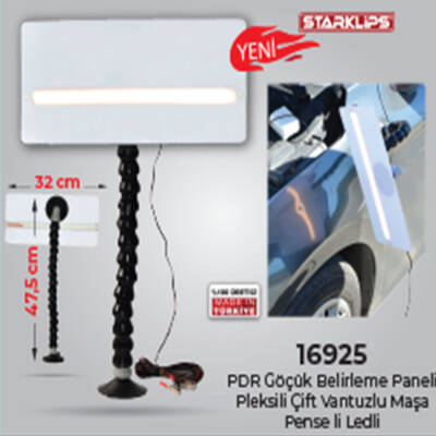 PDR Göçük Belirleme Paneli Pleksili Çift Vantuzlu Maşa Pense li Led li - 