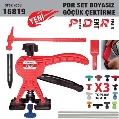Pdr Set Boyasız Göçük Çektirme 43 Parça (Spatula Çekiç Mum Silikon) - 