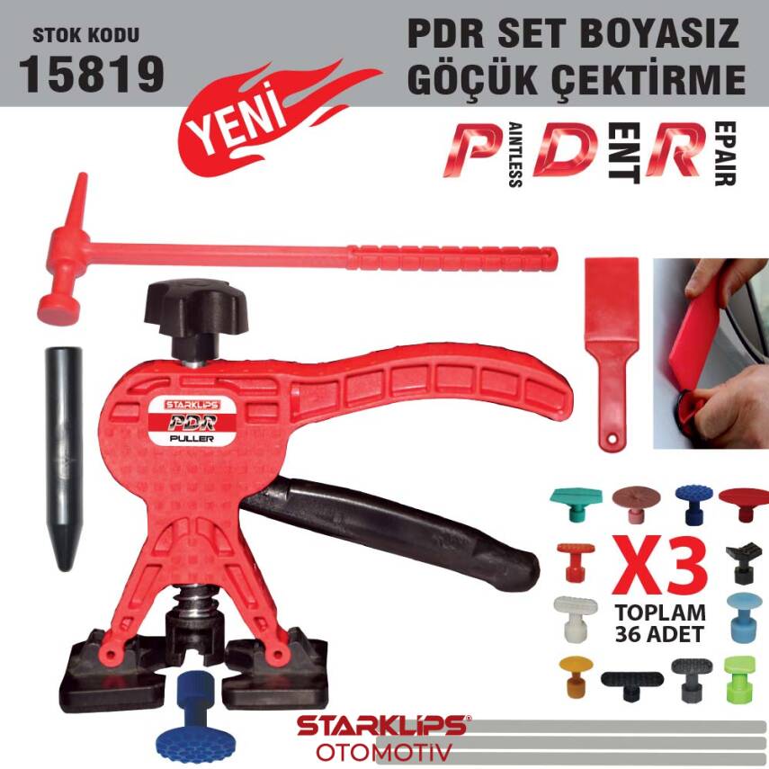 Pdr Set Boyasız Göçük Çektirme 43 Parça (Spatula Çekiç Mum Silikon) - 1