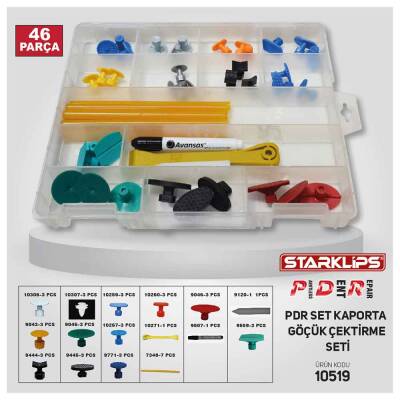 PDR Set Çanta Boyasız Göçük Düzeltme 12X3 46 Parça - Starklips
