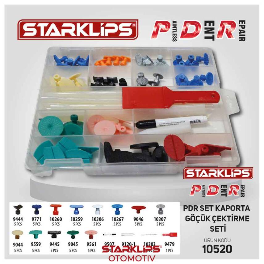 PDR Set Çanta Boyasız Göçük Düzeltme 13X5 78 Parça - 1