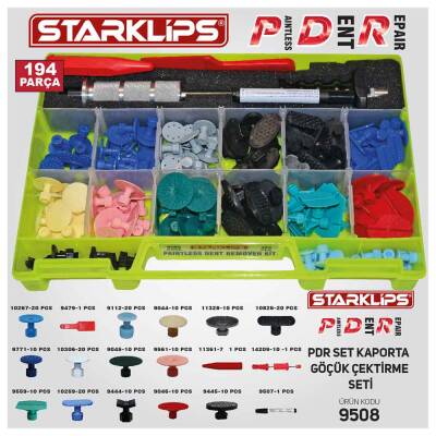 PDR Set Çanta Boyasız Göçük Düzeltme 194 Parça Tokmaklı - Starklips