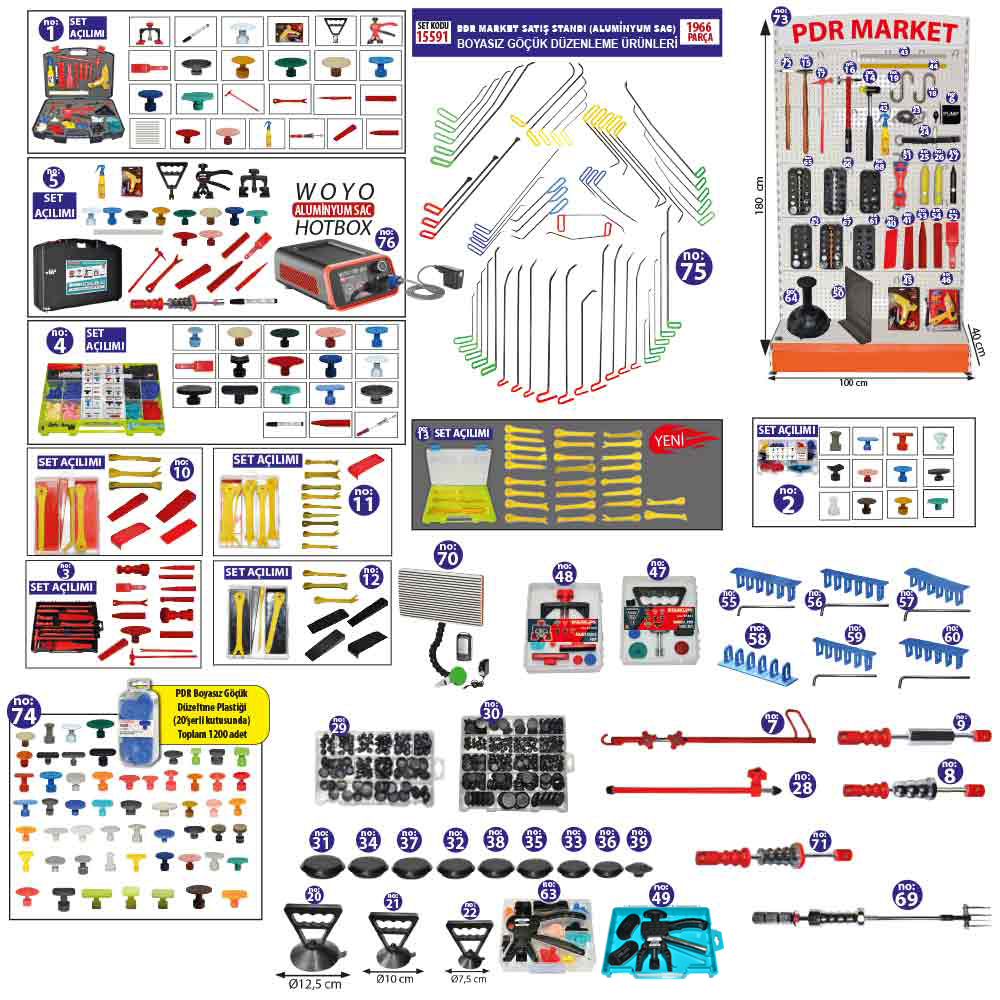 PDR STAND 180x40x100 BOYASIZ GÖÇÜK DÜZELTME 1966 PARÇA - Starklips