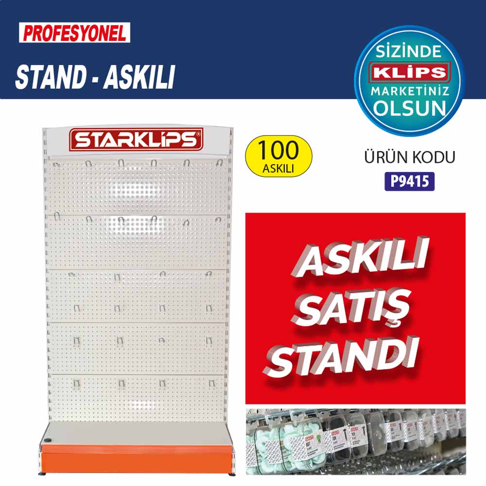 Pdr ve Klips Stand Büyük 180x40x100 (100 askılı) - 
