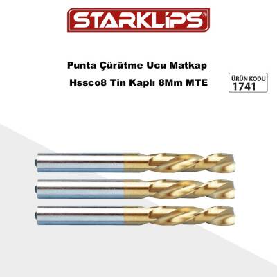 Punta Çürütme Ucu Matkap Hssco8 8X39X79mm Tin Kaplı MTE - MTE
