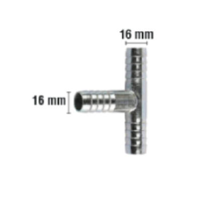 Rakor Metal T tip Hortum İçin 16mm - GP