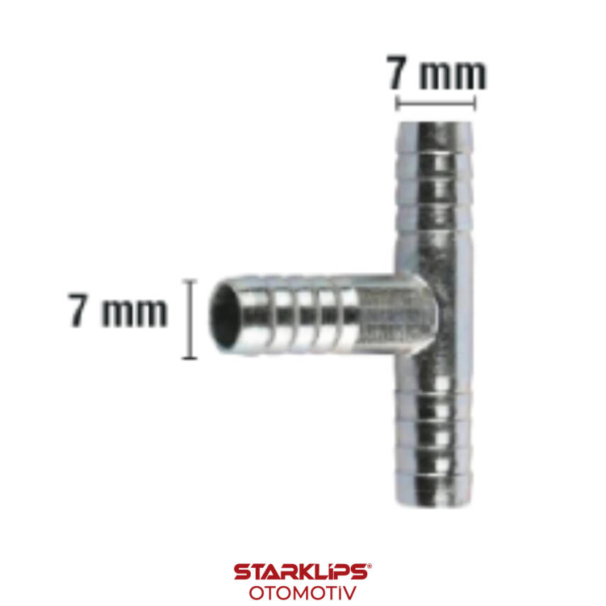 Rakor Metal T tip Hortum İçin 7mm - 1