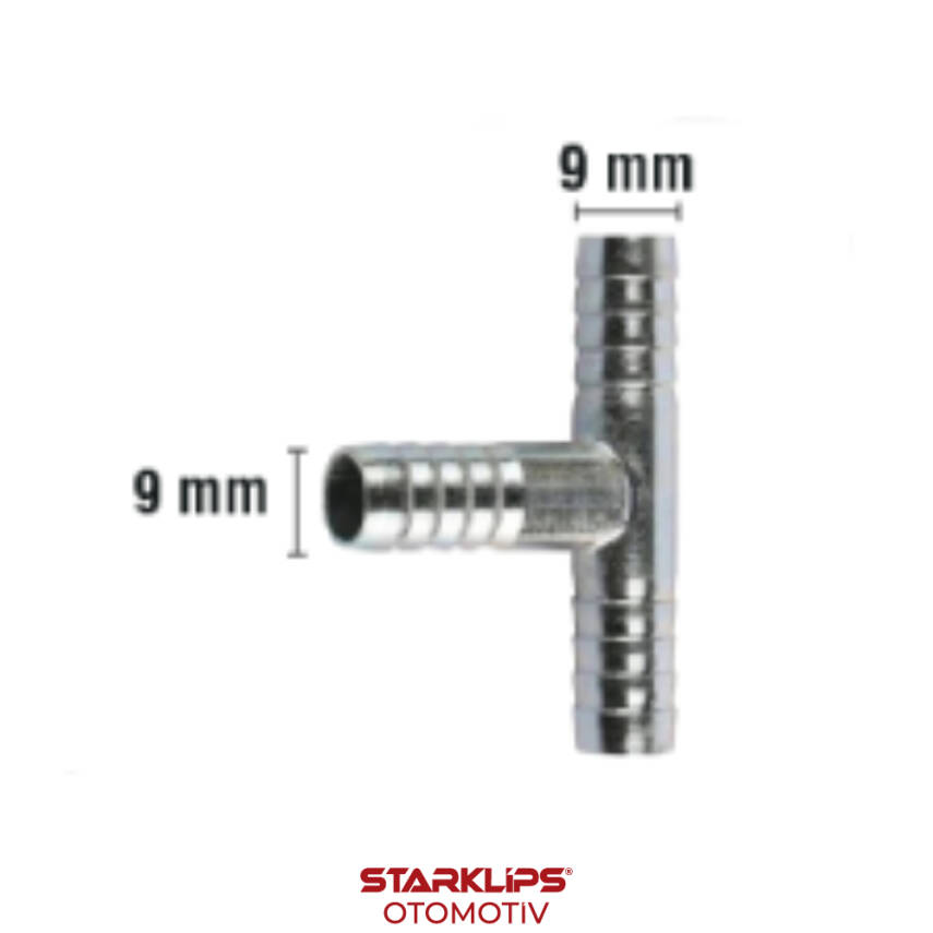 Rakor Metal T tip Hortum İçin 9mm - 1