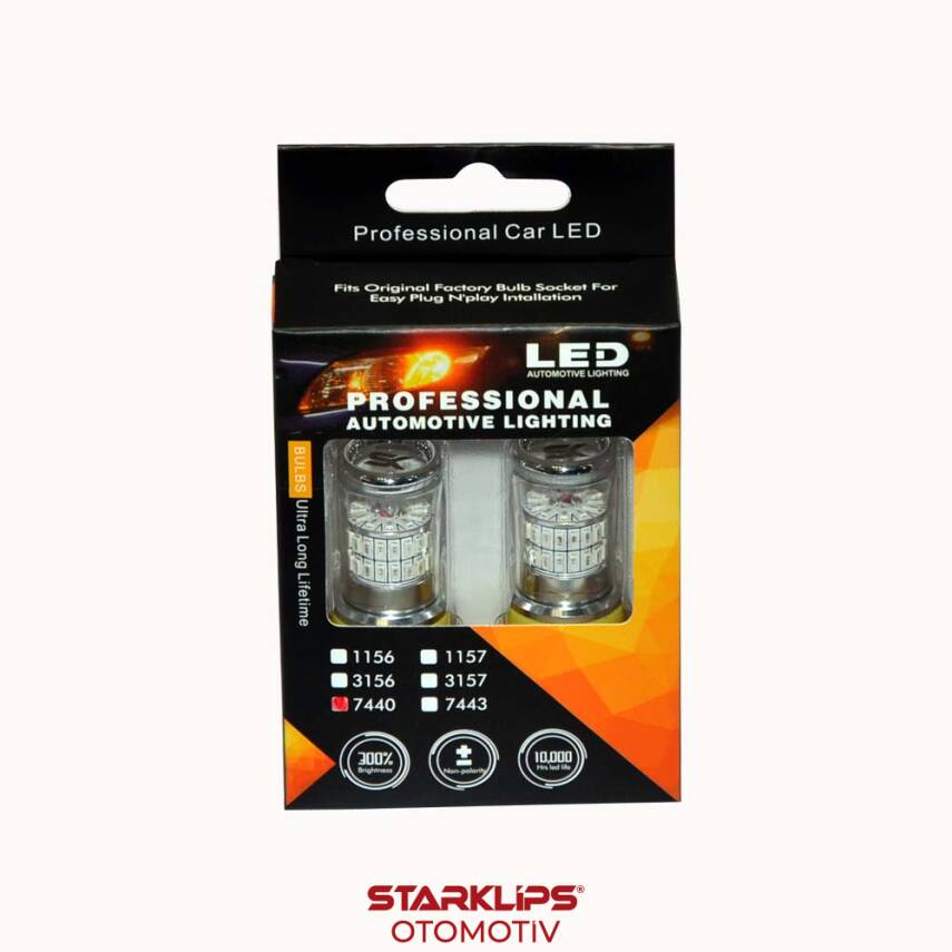 Set Ampul Büyük Dipsiz Tek Duy 48 Led Amber 7440 CN-T20SW - 1