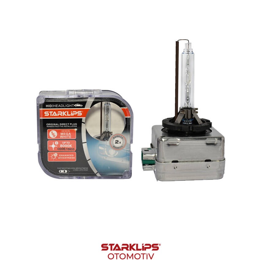 Set Ampul Far D1S Xenon 12V 35W 8000K MEC - 1