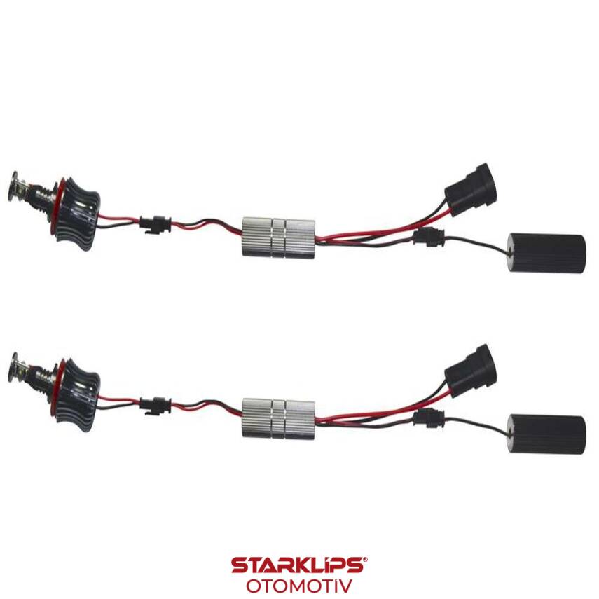 Set Ampul LED H8 20W Alüminyum Gövde BMW E70 92 94 Angel Eye - 1