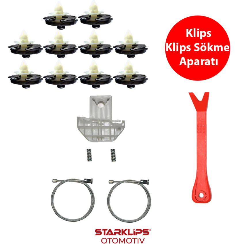 Set Cam L Arka Manuel Vw Polo 4 1999-2002 (Klips + Aparatlı) 6N4839402 - 1