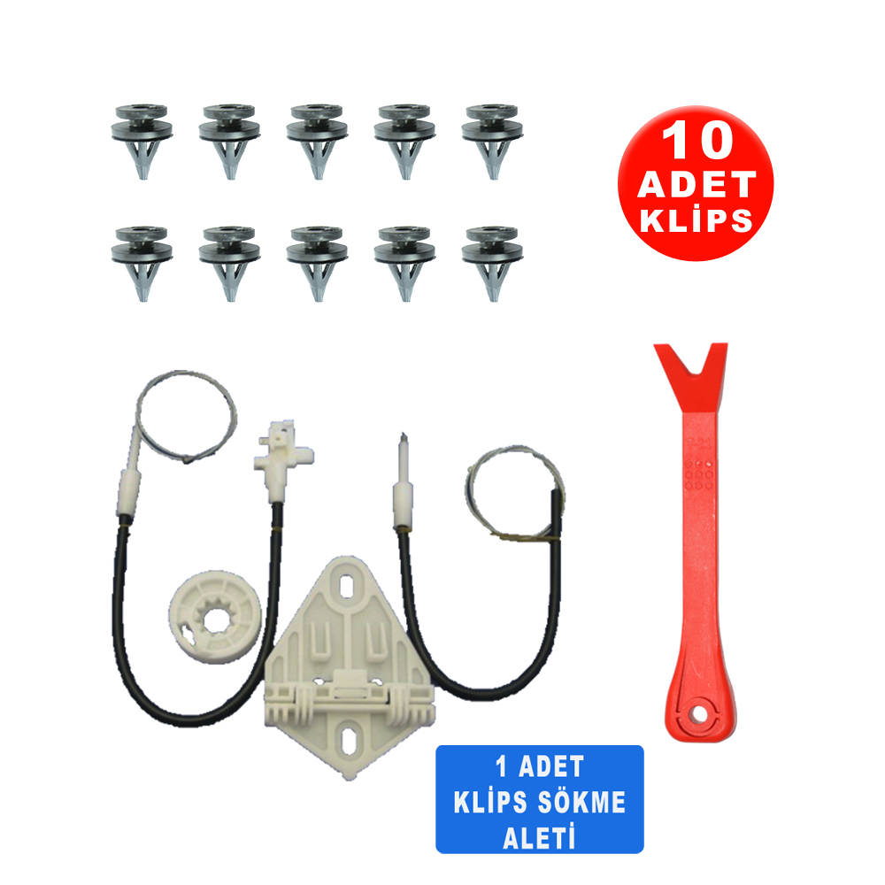 Set Cam L Arka Renault Megane 1 1996-2003 (Klips + Aparatlı) 7700834343 - 1