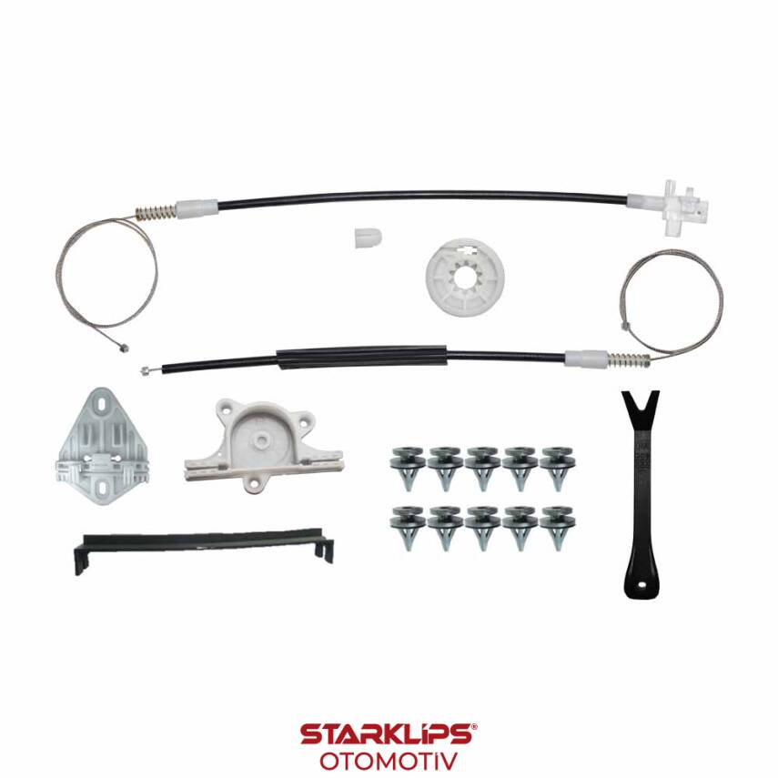 Set Cam L Arka Renault Megane1 1996 - 2003 Sarmalı (Klips + Aparatlı) 7700834343 - 1