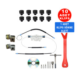 Set Cam L Metal Ayaklı 1Jm898461 VW Golf 4 Bora 1998-2005 Sarmalı + El Takımı - 