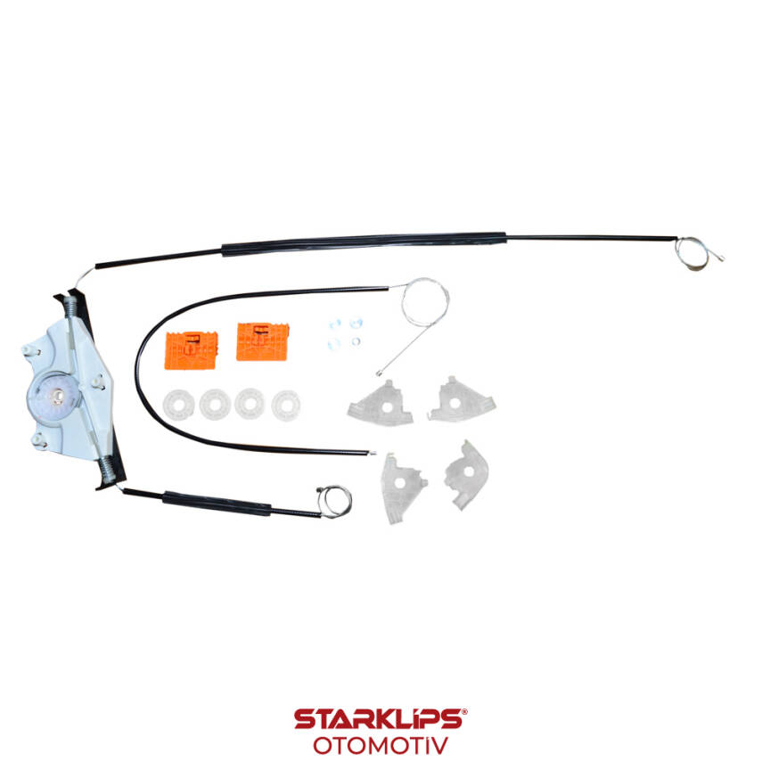 Set Cam L Ön Audi A4 B6-B7 2000-2008 Sarmalı ( Klips + Aparat + Köşe makara yataklı ) 8E0837461 - 1