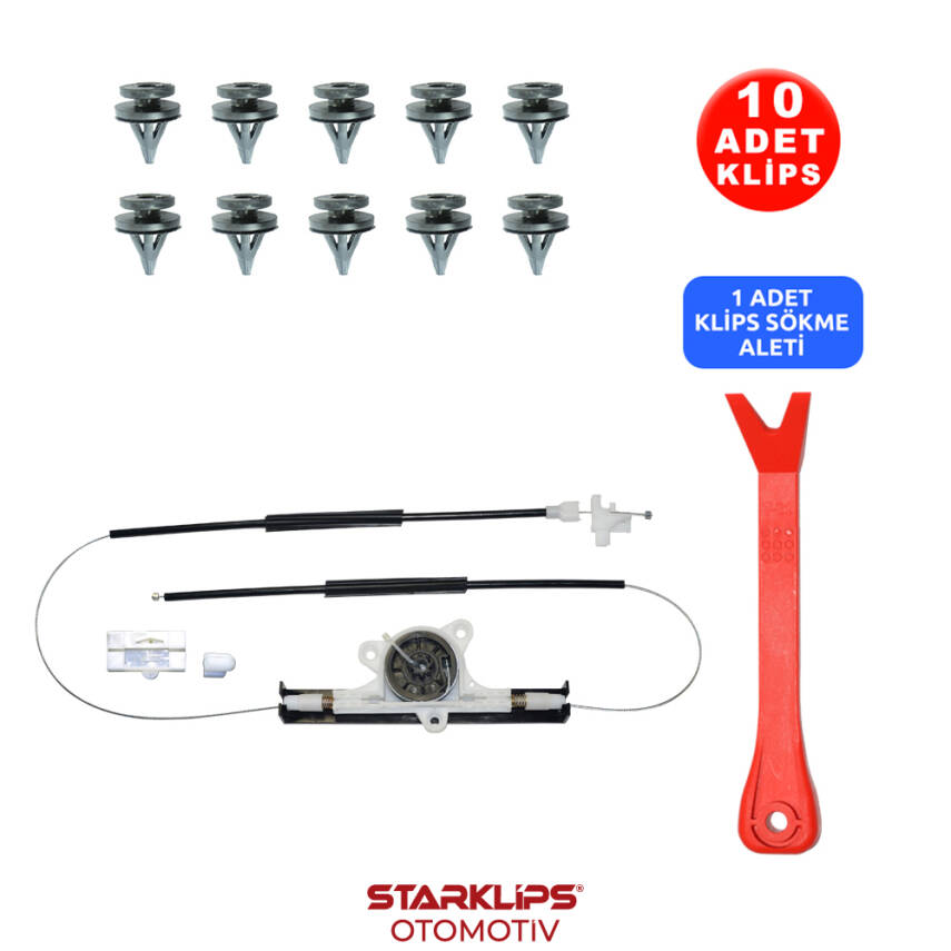 Set Cam L Ön Renault Megane 1 Sarmalı 1996-2003 (Klips + Aparatlı) 7700834347 - 1