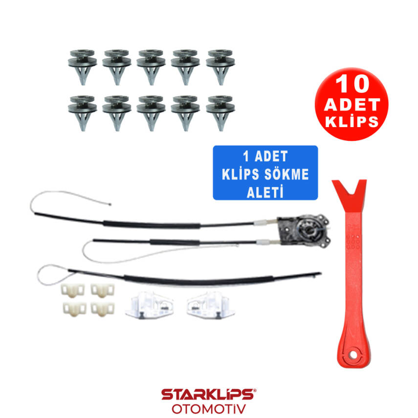 Set Cam L Ön Renault Megane 2 2002-2008 (Klips + Aparatlı ) 8201010926-8200325136 - 1