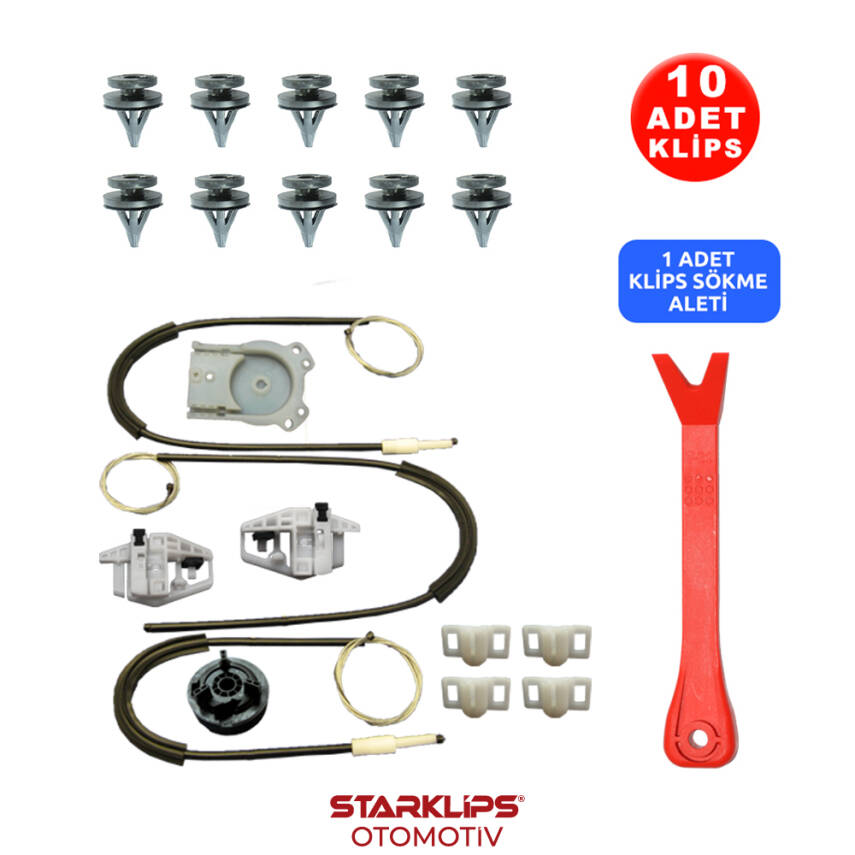 Set Cam L Ön Renault Megane 2 2002-2008 (Klips + Aparatlı ) 8201010926-8200325136 - 1