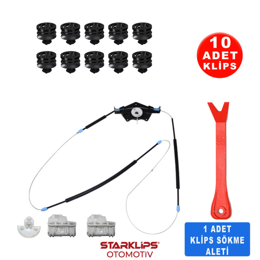 Set Cam L Ön VW Passat B5 1998-2005 Sarmalı (Klips + Aparatlı) 3B4837756D-3B81837461 - 1