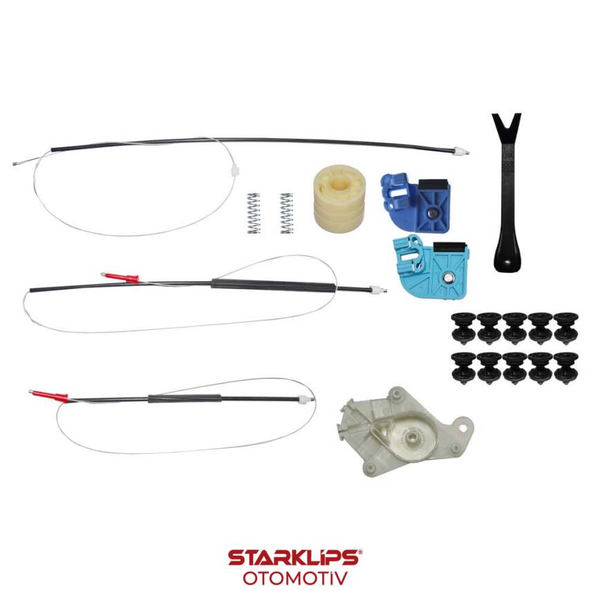 Set Cam L Ön VW T5 2003-2014 Büyük Ayaklı (Klips + Aparatlı) 7H0837753B - 1