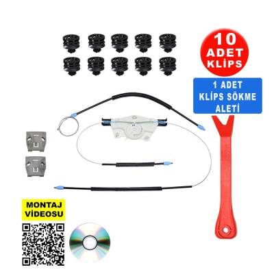 Set Cam L Plastik Ayaklı 1Jm898461 VW Golf 4 Bora + Montaj Set - 