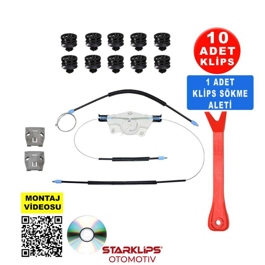 Set Cam L Plastik Ayaklı 1Jm898461 VW Golf 4 Bora + Montaj Set - 1