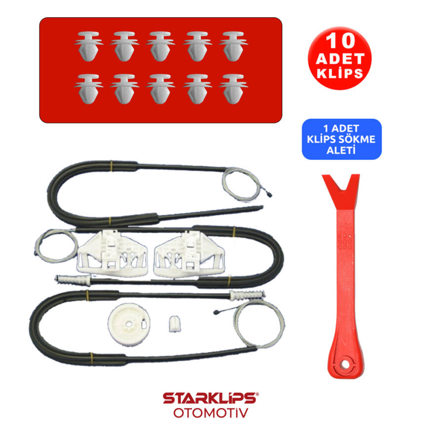 Set Cam L-R Ön Peugeot Partner Citroen Berlingo 1996-2007 (Klips+Aparatlı) 9221G3-9221A4-9221ASG1 - 1